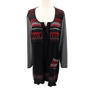 Graphic Patchwork Lounge Nightshirt Tunic Bali XL Cozy Boho Casual